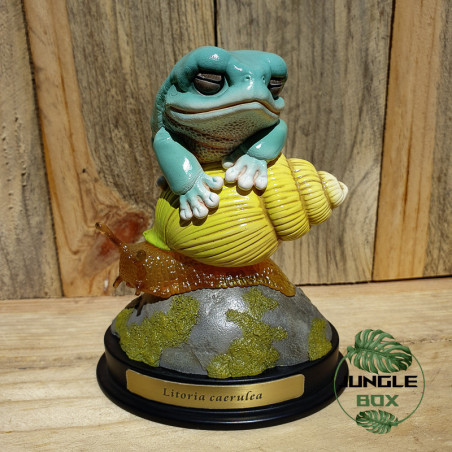 Figurine grenouille litoria escargot caerulea